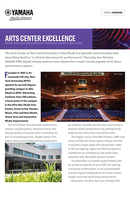 yamaha雅马哈Case Study - RIVAGE PM - NYUAD
